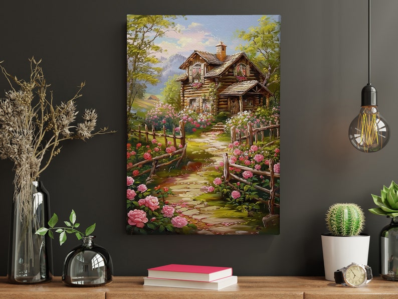 Cottage Garden Flowers Canvas Print: Vintage Floral Wall Art - Etsy
