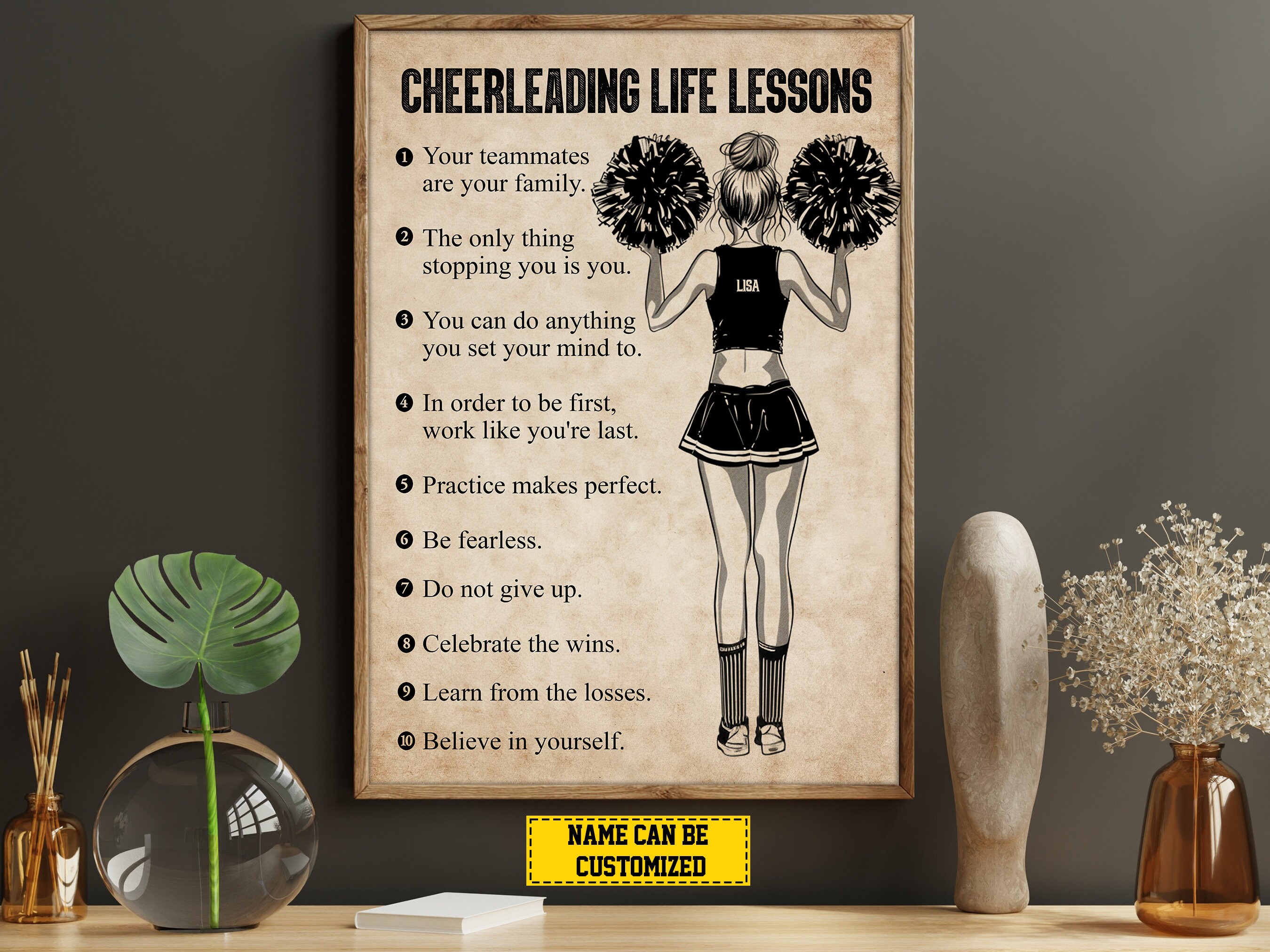 Cheerleading Life Lessons Canvas, Personalized Cheerleader Gift - Etsy