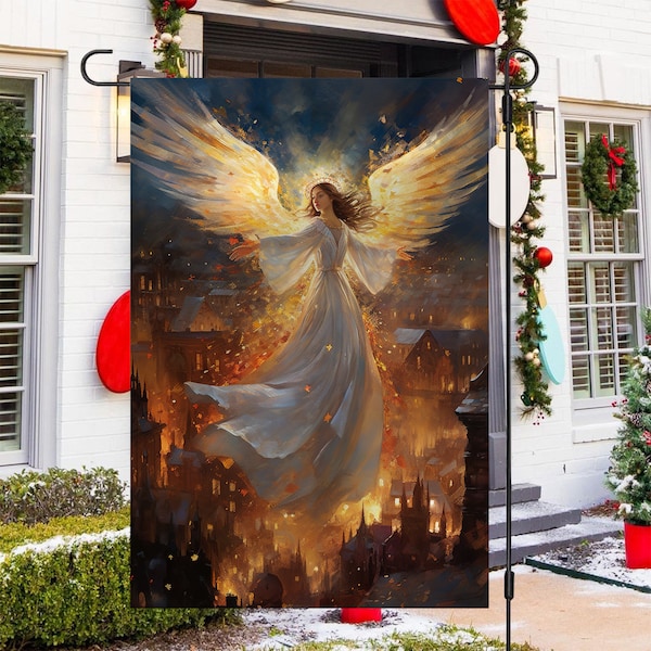 Angel Garden Flag, Angel Garden Decor, Goddess Garden Flag, Christmas Flag, Christmas Decor, Christmas Gift, Christian House Flag