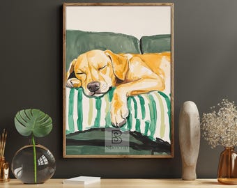 Sleeping Dog Canvas Print: Cozy Pet Wall Art Decor