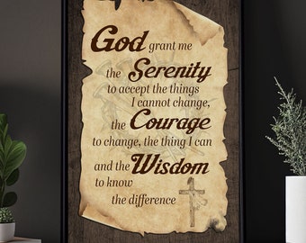 Serenity Prayer Canvas Art: Religious Wall Decor