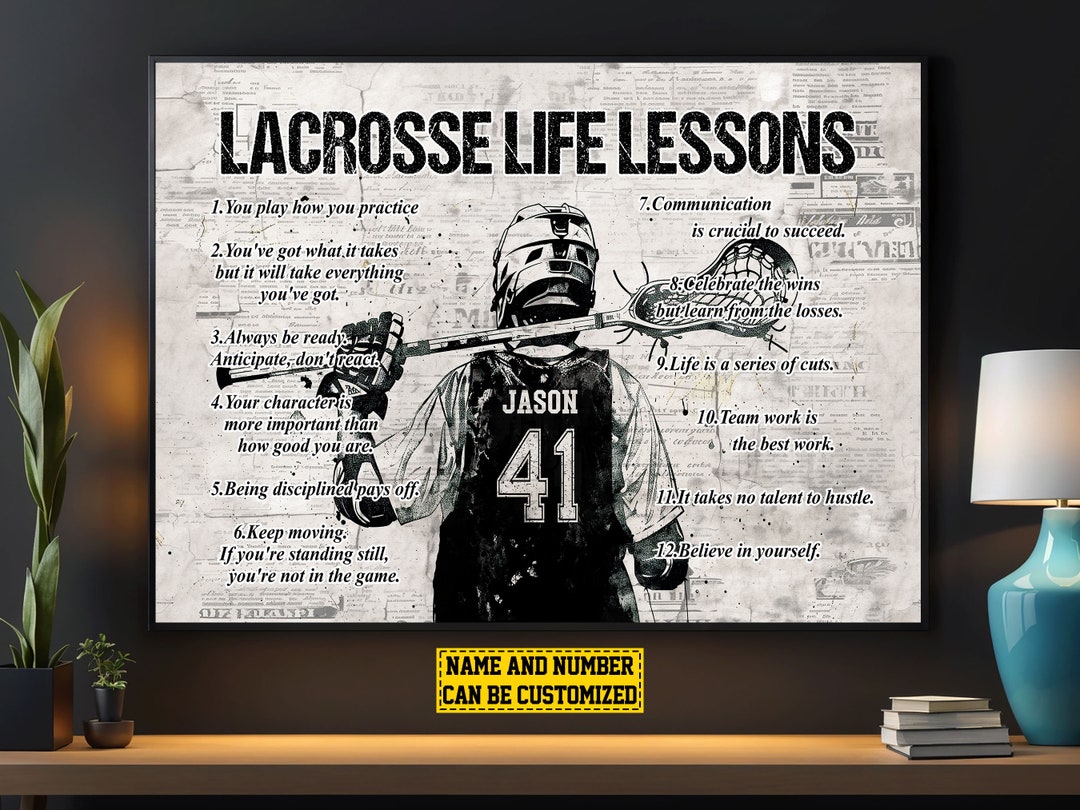 Lacrosse Life Lessons Personalized Canvas Print, Lacrosse Poster Print ...