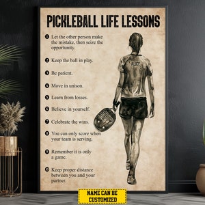 Personalized Pickleball Life Lessons Poster Print