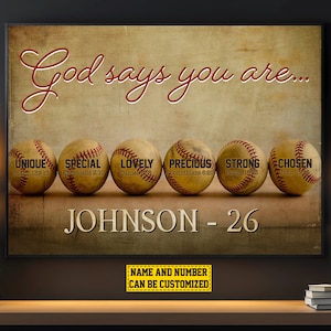 Personalized Baseball Canvas Print: God Says You Are...