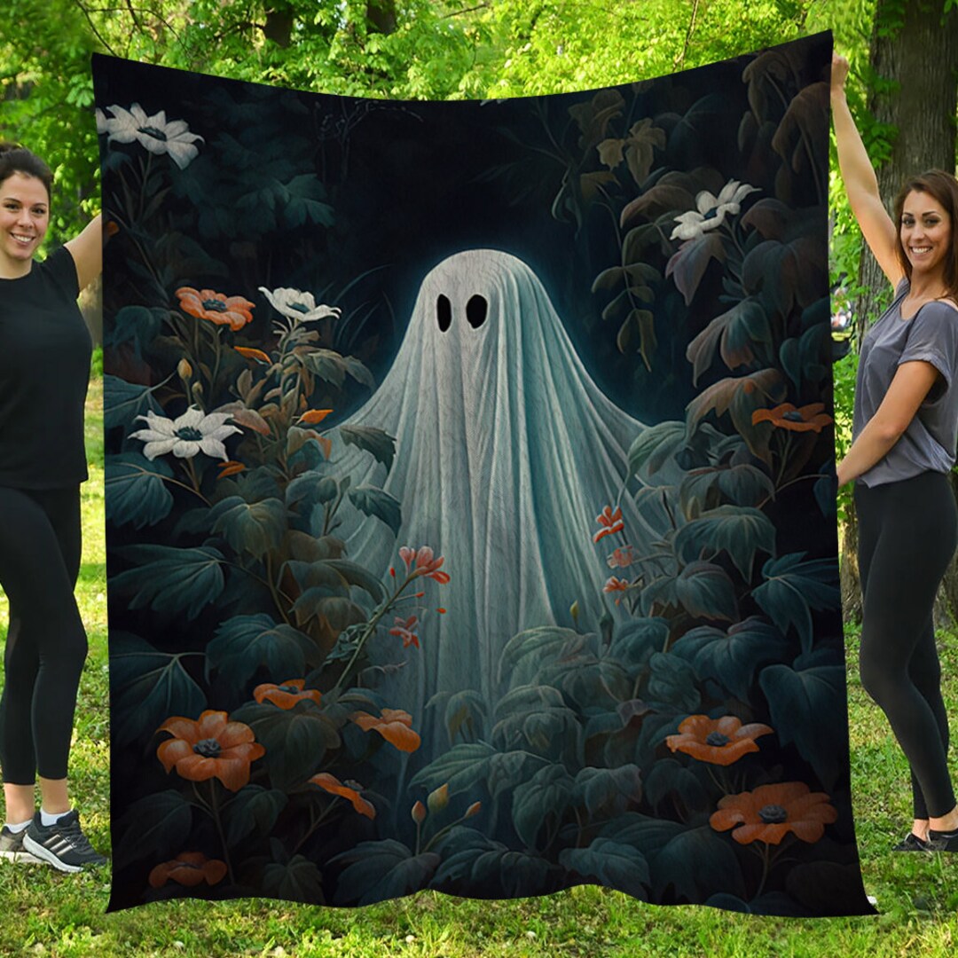 Ghosts and Petals Ghost Brings Flowers Throw Fleece Sherpa Etsy