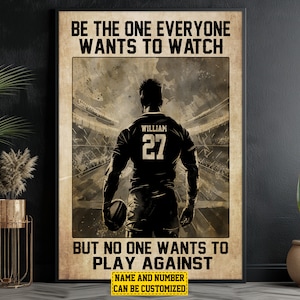 Football Motivation Personalized Canvas Print, Football Poster Print, Football Custom Gift For Boy Man Son