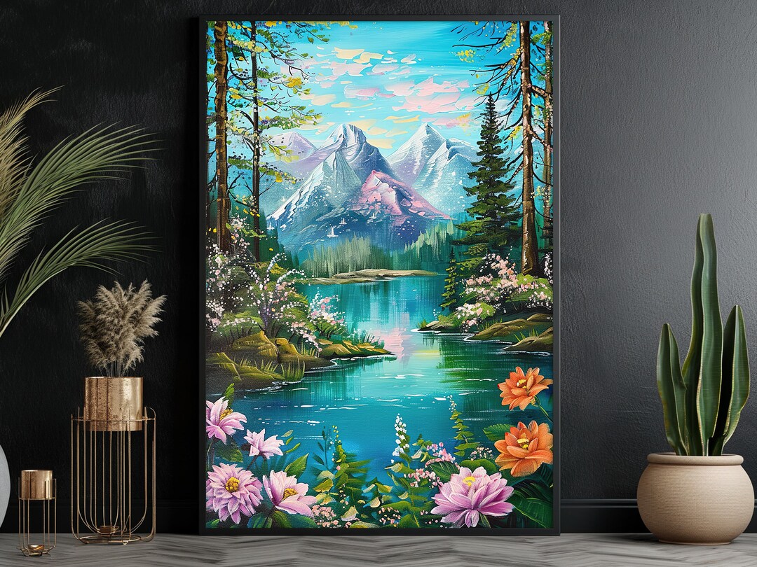 Mountain Lake Canvas Print: Forest Landscape Wall Art - Etsy