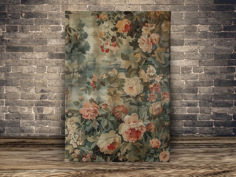 Vintage Wildflower Canvas Print: Retro Cottage Floral Wall Art - Etsy