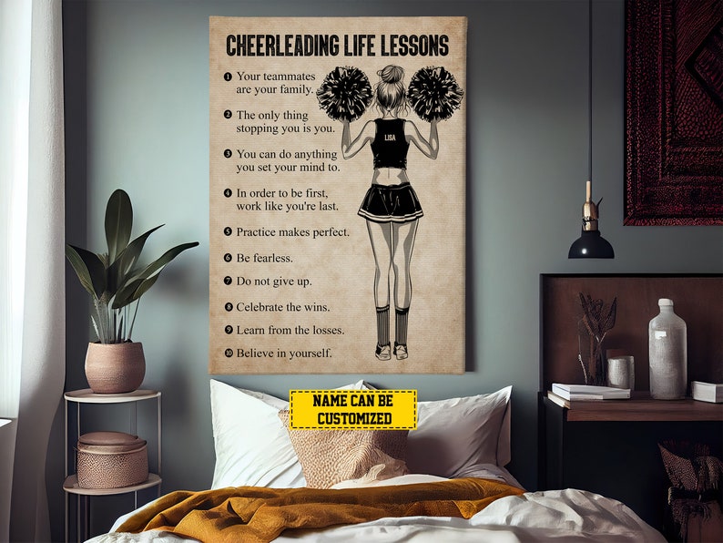 Cheerleading Life Lessons Canvas, Personalized Cheerleader Gift - Etsy