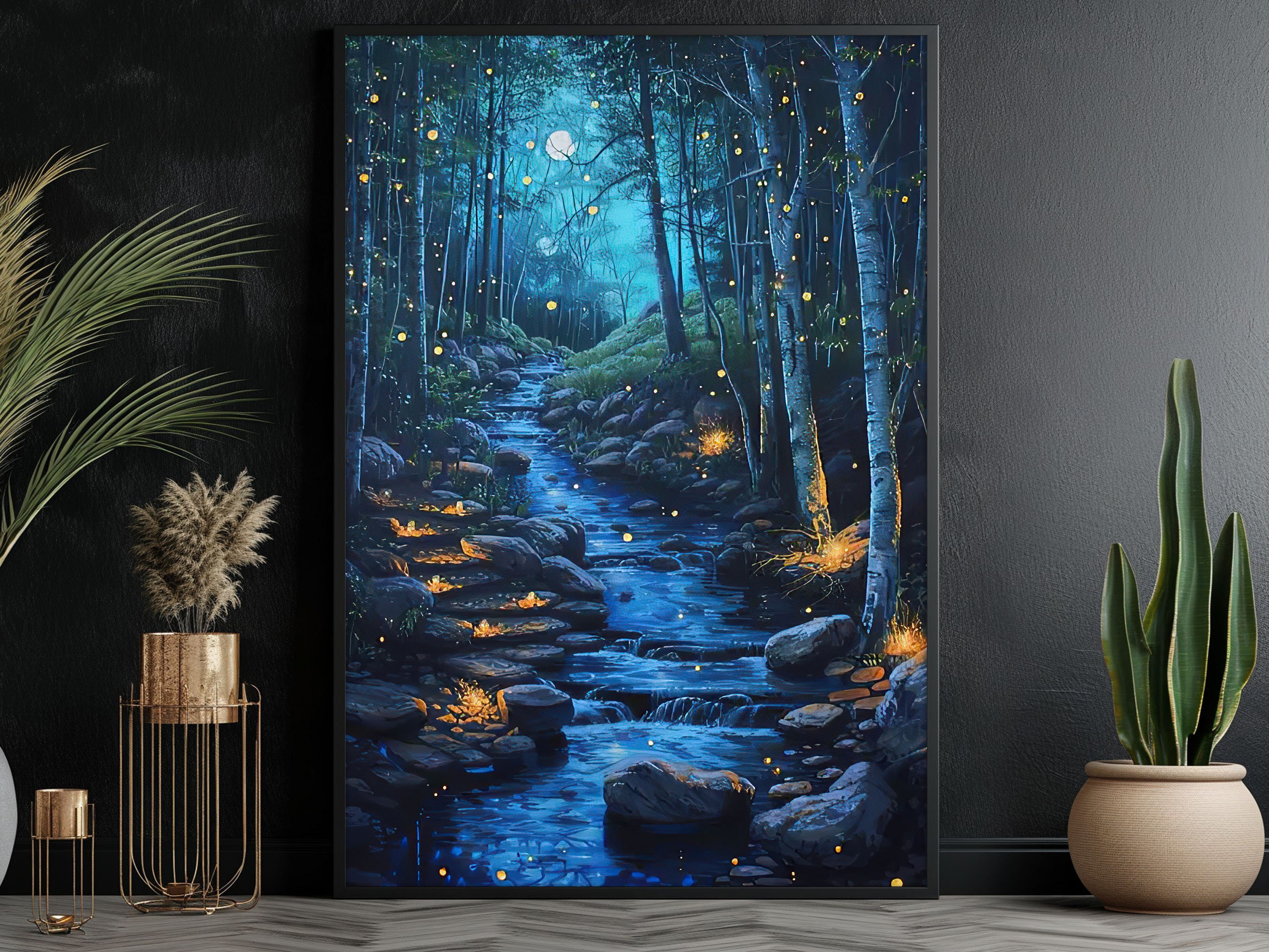 キャンバスドローイング『The forest at night』 キャンバスドローイング『The forest at night』