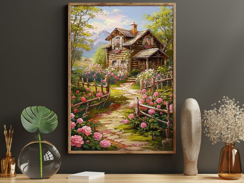 Cottage Garden Flowers Canvas Print: Vintage Floral Wall Art - Etsy