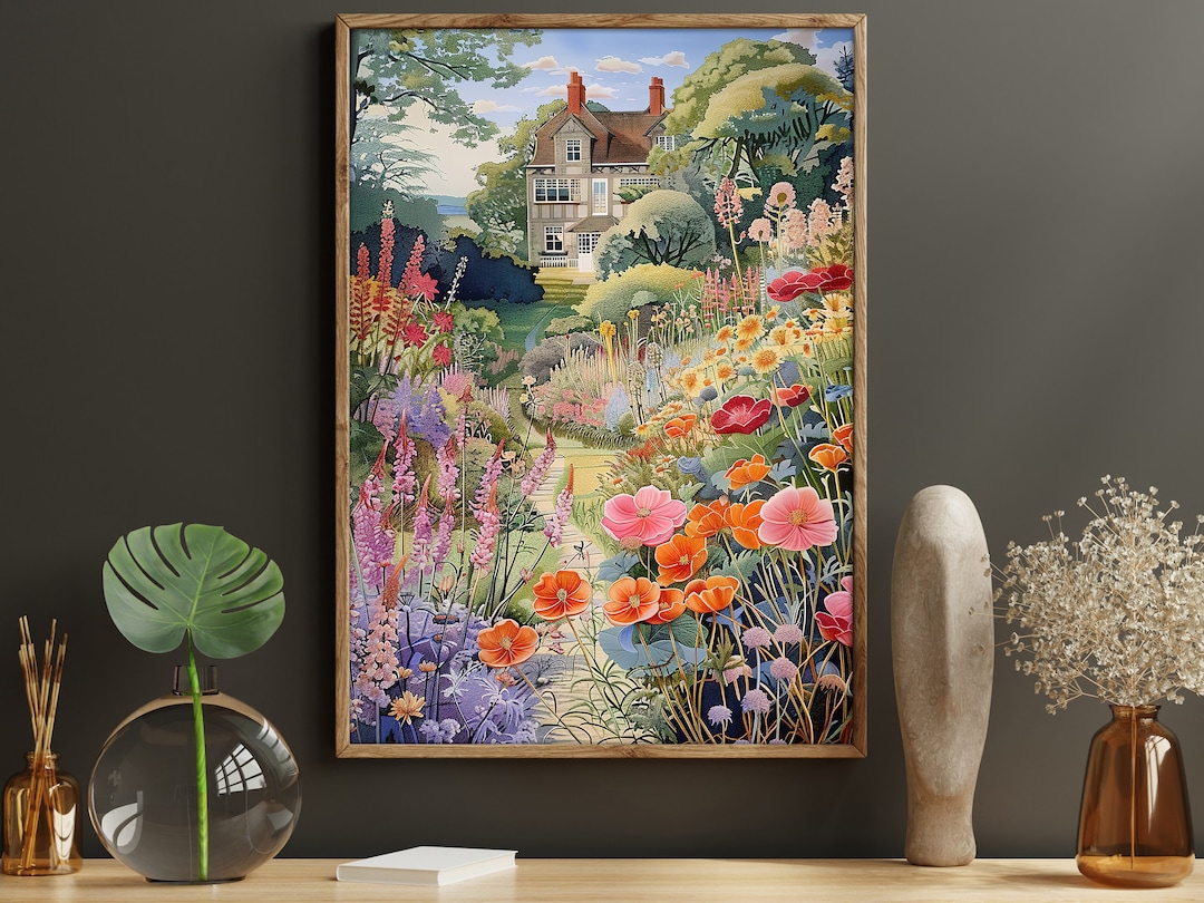 Cottage Wildflowers Garden Canvas Print: Vintage Floral Wall Art - Etsy