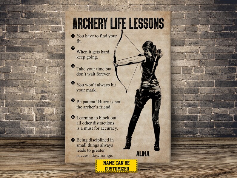 Archery Life Lessons Poster: Personalized Archery Gift - Etsy