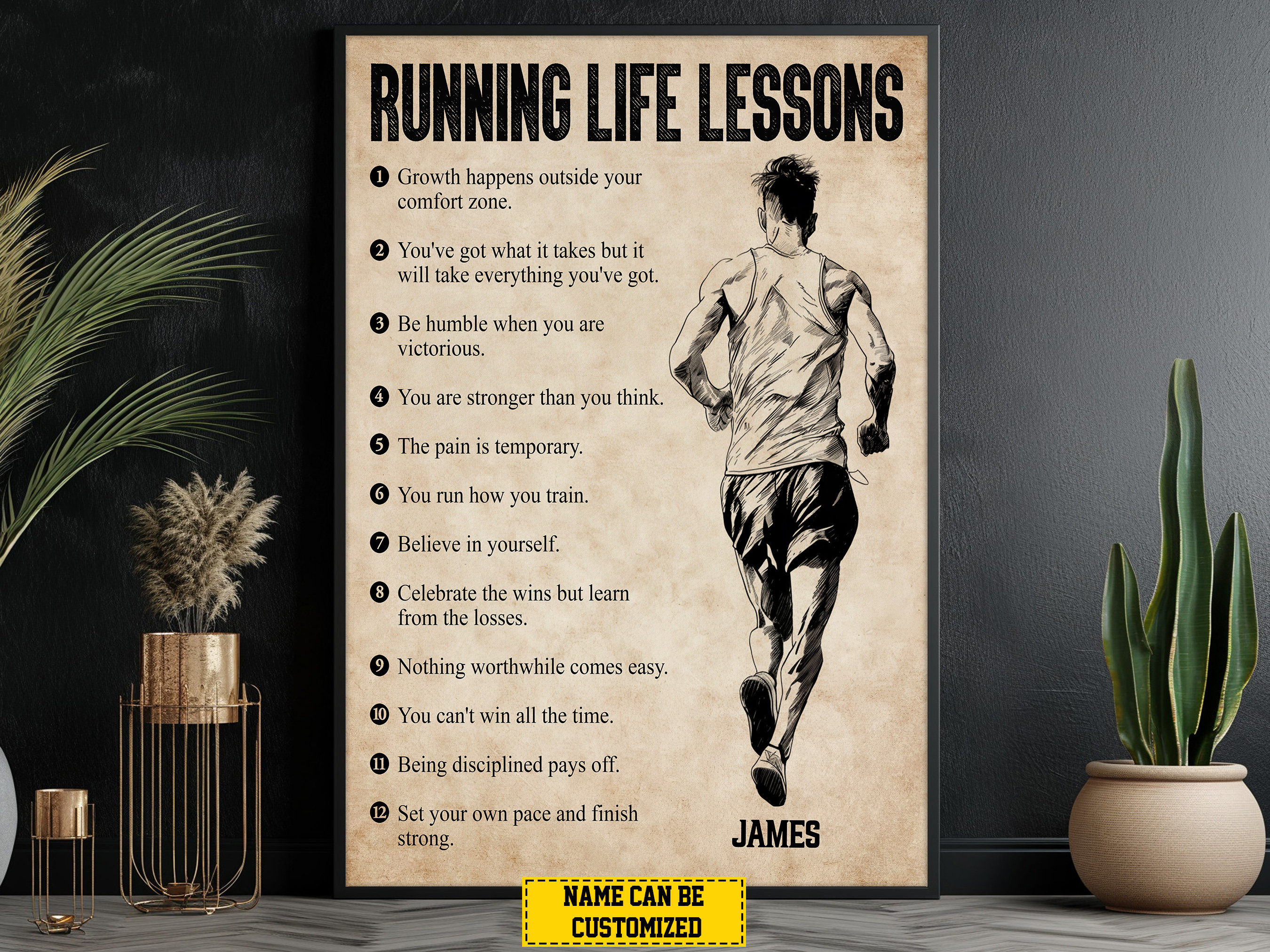 Personalized Running Life Lessons Poster Print: Motivational Gift - Etsy