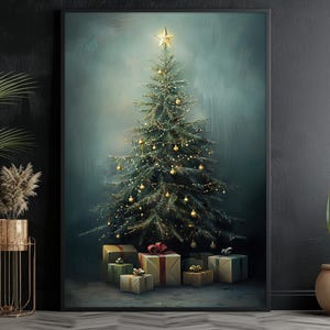 Christmas Tree Canvas Print: Vintage Holiday Wall Art