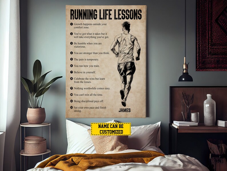 Running Image Lessons Personalized Running Life Lessons Poster Print: Motivational Gift - Etsy