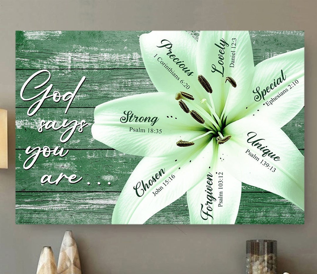 God Say You Are Vintage Jesus Flower Canvas - Catholic Poster Art, Gift ...
