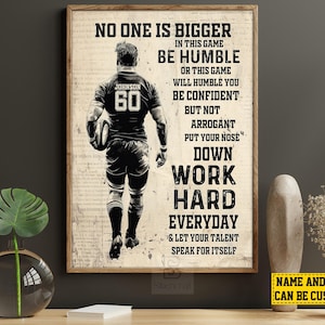 Personalized Football Canvas Print: Motivational Wall Art