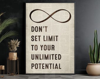 Motivational Canvas Print: Unlimited Potential Wall Art Decor