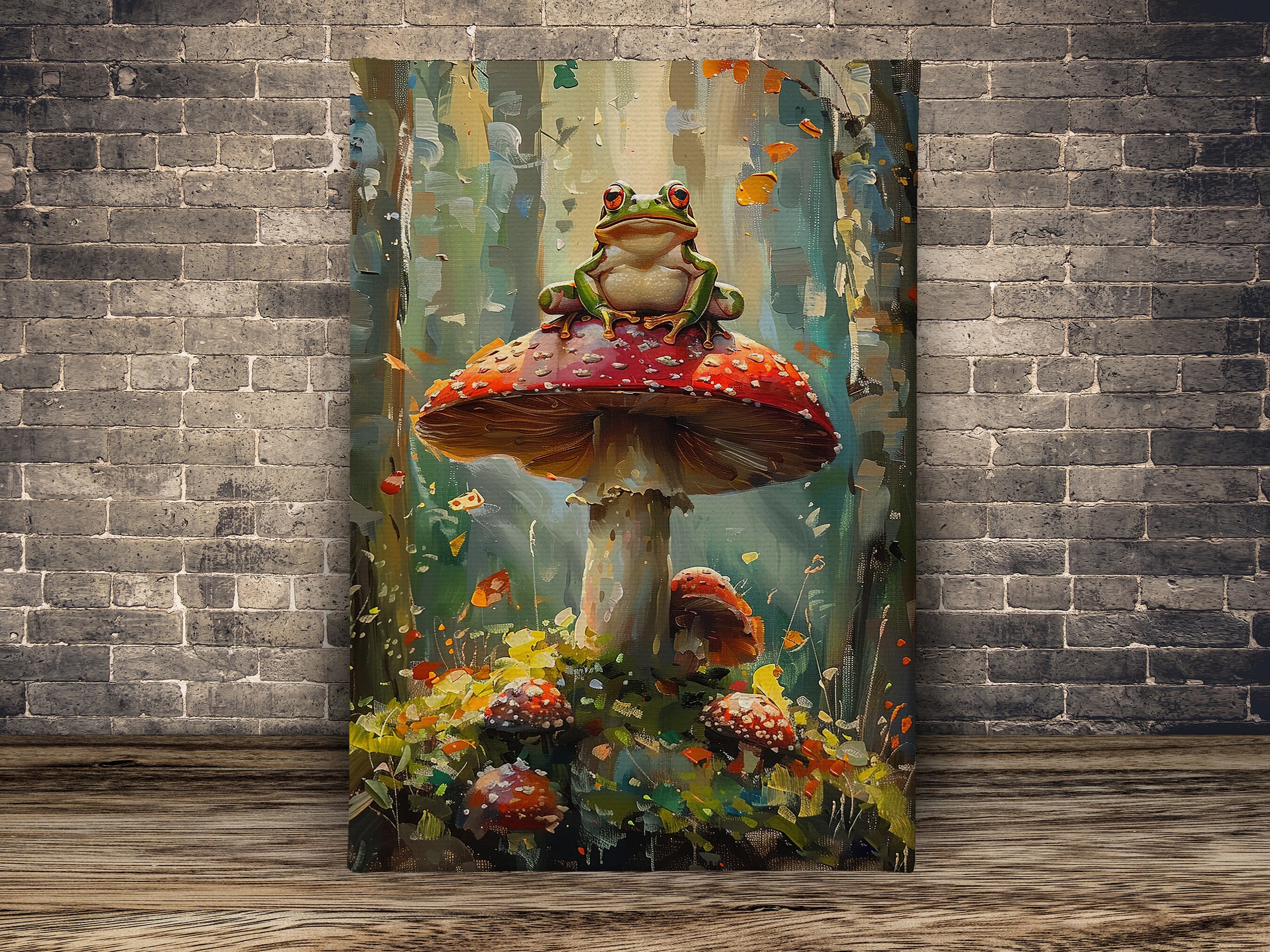 Mushroom Canvas Print: Enchanted Forest Oil Painting Wall Art - Etsy