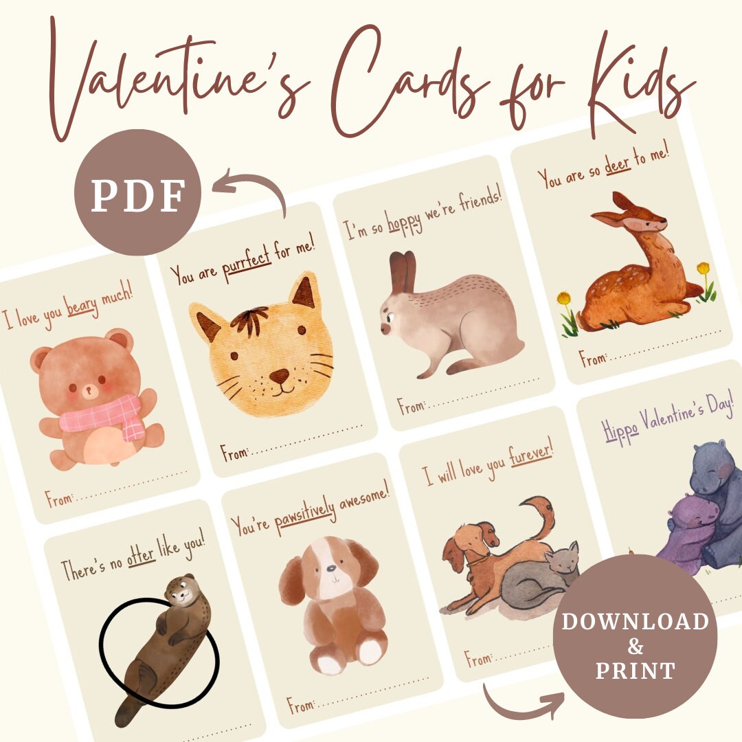 Valentine's Day Cards for Kids | Printable Classroom Valentines Cards ...
