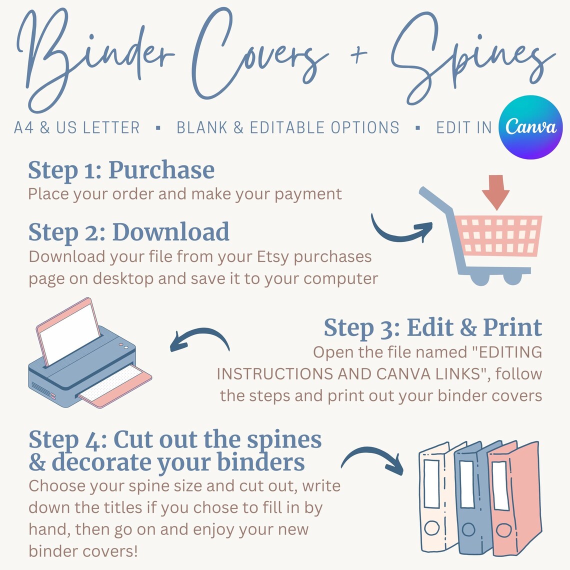 Binder Cover & Spine Set Navy Mustard Editable Binder Cover Printable