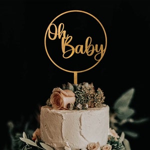 Custom Oh Baby Personalized Cake Topper, Baby Shower Cake Topper, Gender Reveal Cake Topper, Custom Oh Baby Shower Decorations