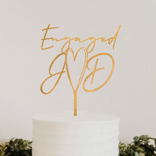 Custom Engaged Gold Wedding Cake Topper. Mr Mrs Personalized Cake Topper, Cake Topper for Party, Wedding, Anniversary