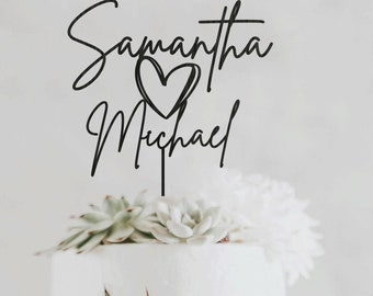 Custom Script Wedding Cake Topper: Personalized Anniversary Decoration
