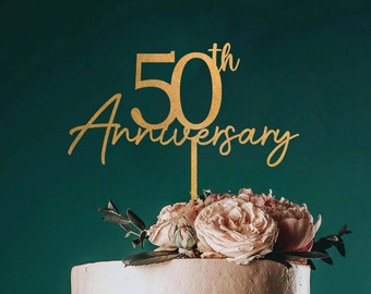 Personalized 50th Anniversary Cake Topper Gold, 25th Anniversary Topper, Custom Anniversary Topper, Anniversary Gifts