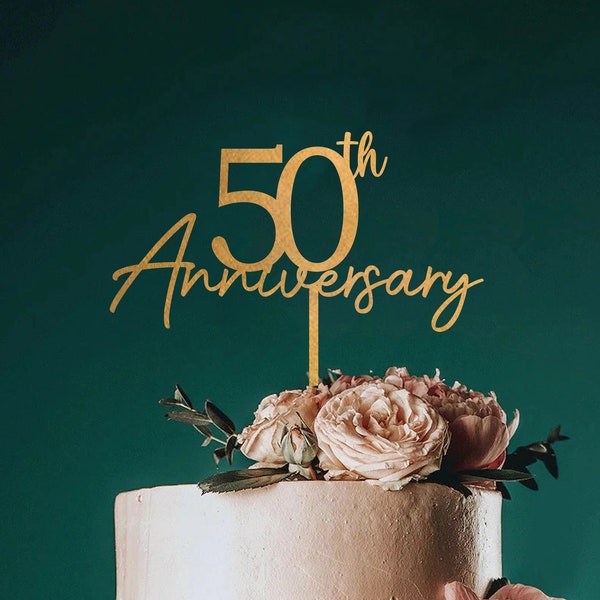 Personalized 50th Anniversary Cake Topper Gold, 25th Anniversary Topper, Custom Anniversary Topper, Anniversary Gifts