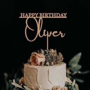Happy Birthday Custom Cake Topper, Custom Cake Topper Name, Personalized Name Cake Topper, Happy Birthday Cake Decor