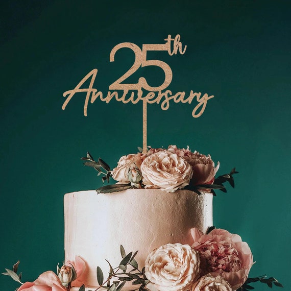 25th anniversary cake design discount