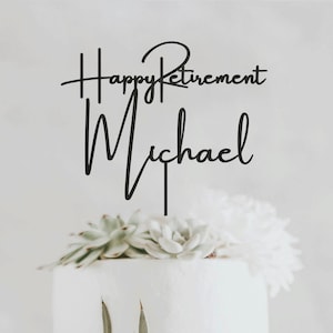 Personalized Happy Retirement Cake Topper Gift, Retirement Ideas Cake Topper, Custom Retirement Cake Topper