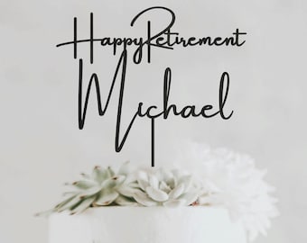 Personalized Happy Retirement Cake Topper Gift, Retirement Ideas Cake Topper, Custom Retirement Cake Topper