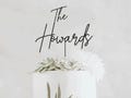 Wedding Cake Topper with Custom Script Last Name - Cake Topper for Wedding, Mr and Mrs Cake Toppers, Wedding Personalized Gift