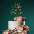 Personalized Wedding Cake Topper: Custom Script, Date & Heart