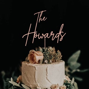 Rose Gold custom wedding cake topper