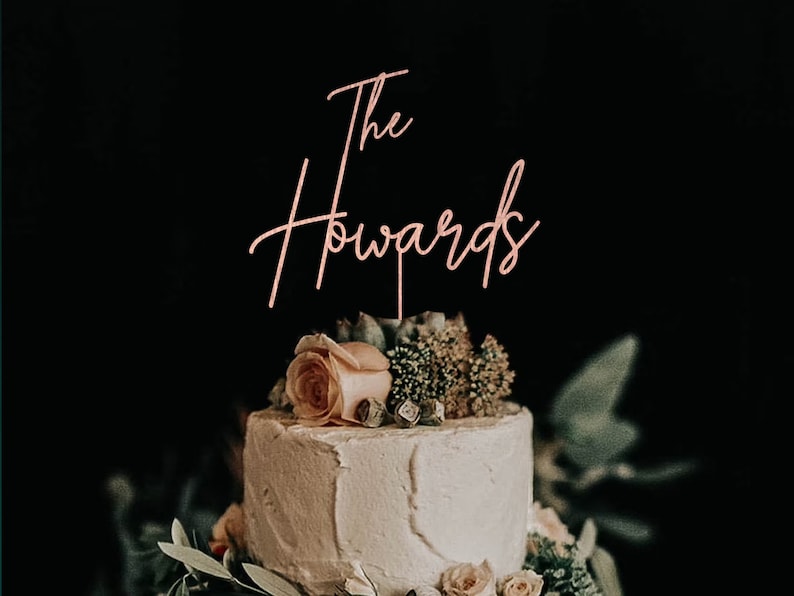 Rose Gold custom wedding cake topper