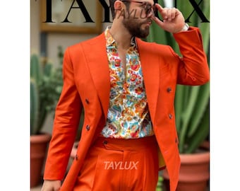 スーツ VINTAGE 80s Double breasted suit orange スーツ VINTAGE 80s Double breasted suit orange Orange Double