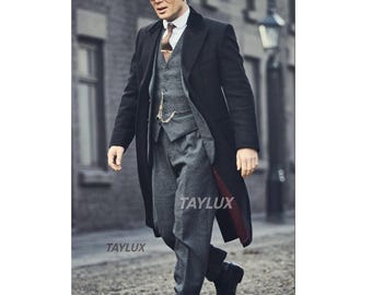 1920s Peaky Blinders 3-Piece Suit with overcoat | Vintage Wool Tweed | Vintage Gangster Style Thomas shelby style