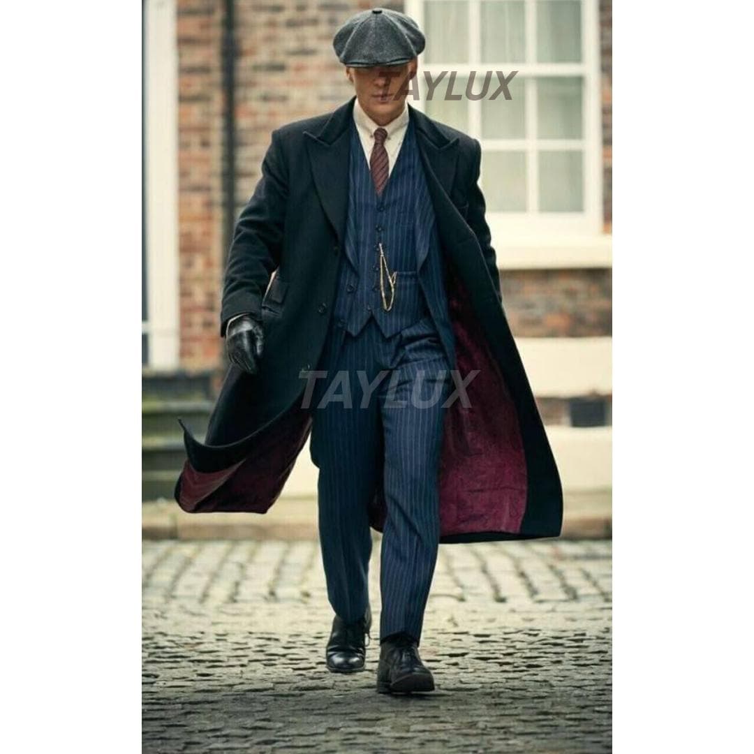 Men's 1920s Peaky Blinders Inspired 3-piece Suit Set With Long