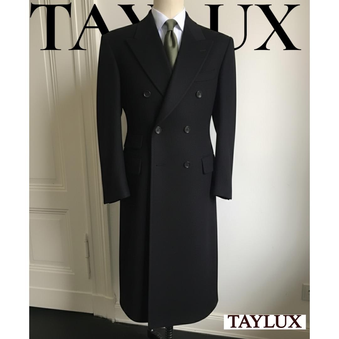 TAYLUX Men's Wool Overcoat | Double-breasted Peak Lapel Winter