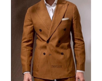 1940s Palm Beach Mens Linen Suit/peaked Lapel Suit/double Breasted