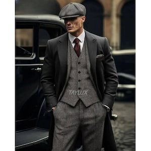 Taylux Men&#39;s 4 Piece Premium Suit - Stunning Peaky Blinders Tweed Suit Thomas Shelby Inspired Costume - Custom Tailored Wedding Suit For Men