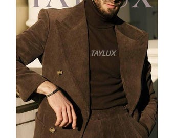Gilet Uomo In Velluto A Coste – Stile Retrò, Colletto Aperto, Slim Fit, Taglia Regolare