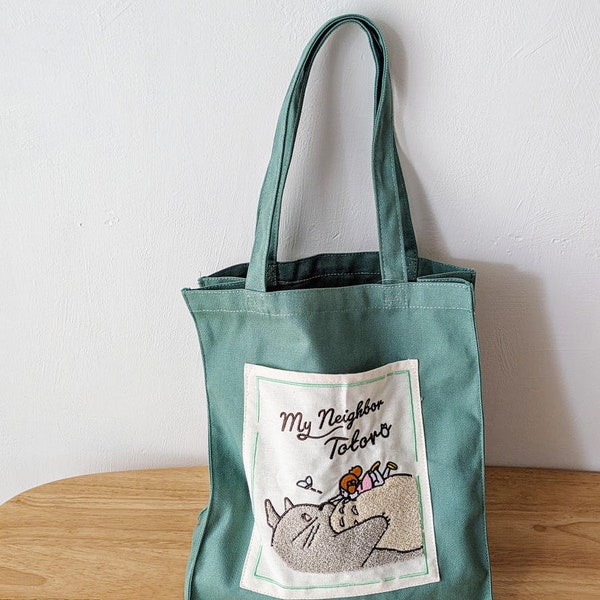 My Neighbor Totoro - Embroidery Green Tote Bag