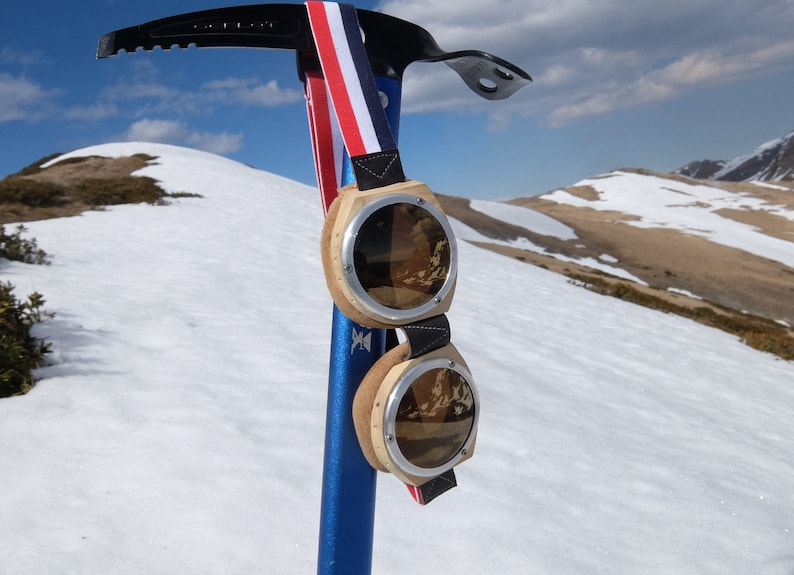 Ski and Mountaineering Mask Glasses Wood and Metal Unique Etsy