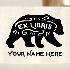 EX LIBRIS / Timbro personalizzato per libri / Timbro Ex Libris Orso / Regalo per amanti dei libri / Timbro per biblioteca personalizzato / Timbro Orso / Timbro Animali / Orso