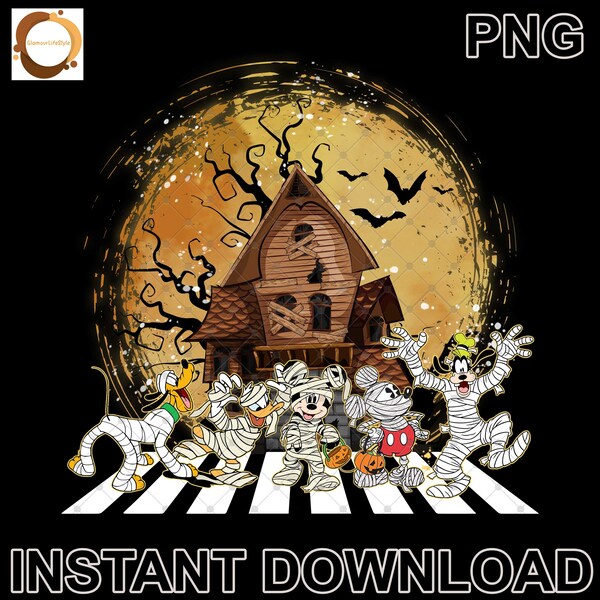 Happy Halloween Mummy Haunted House Digitale Datei Png/ Halloween Party Maus und Freunde Png/ Halloween Party Png